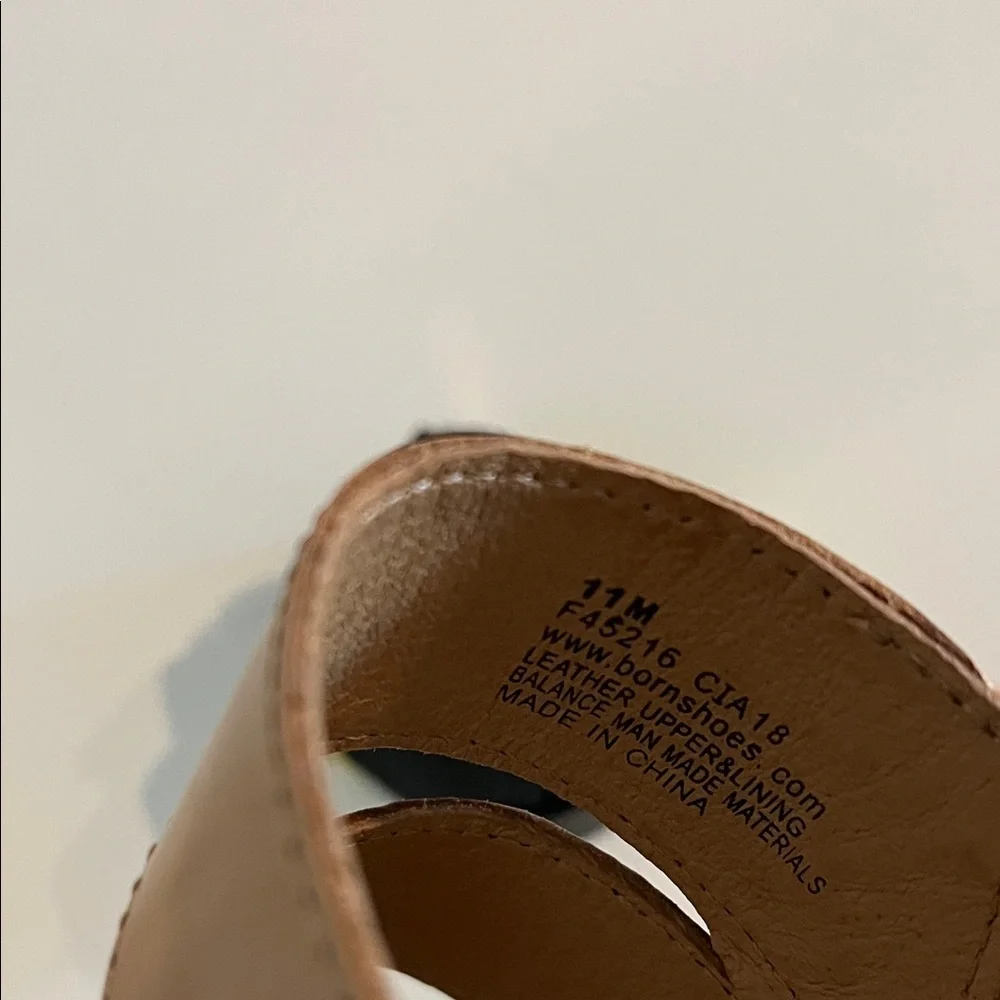 Born Tan Leather Wedge Sandals Size‎ 11 M